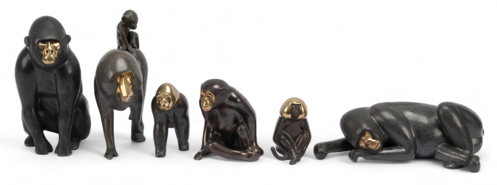 Loet Vanderveen, Primate Bronze Sculpture Set (1 of 10)