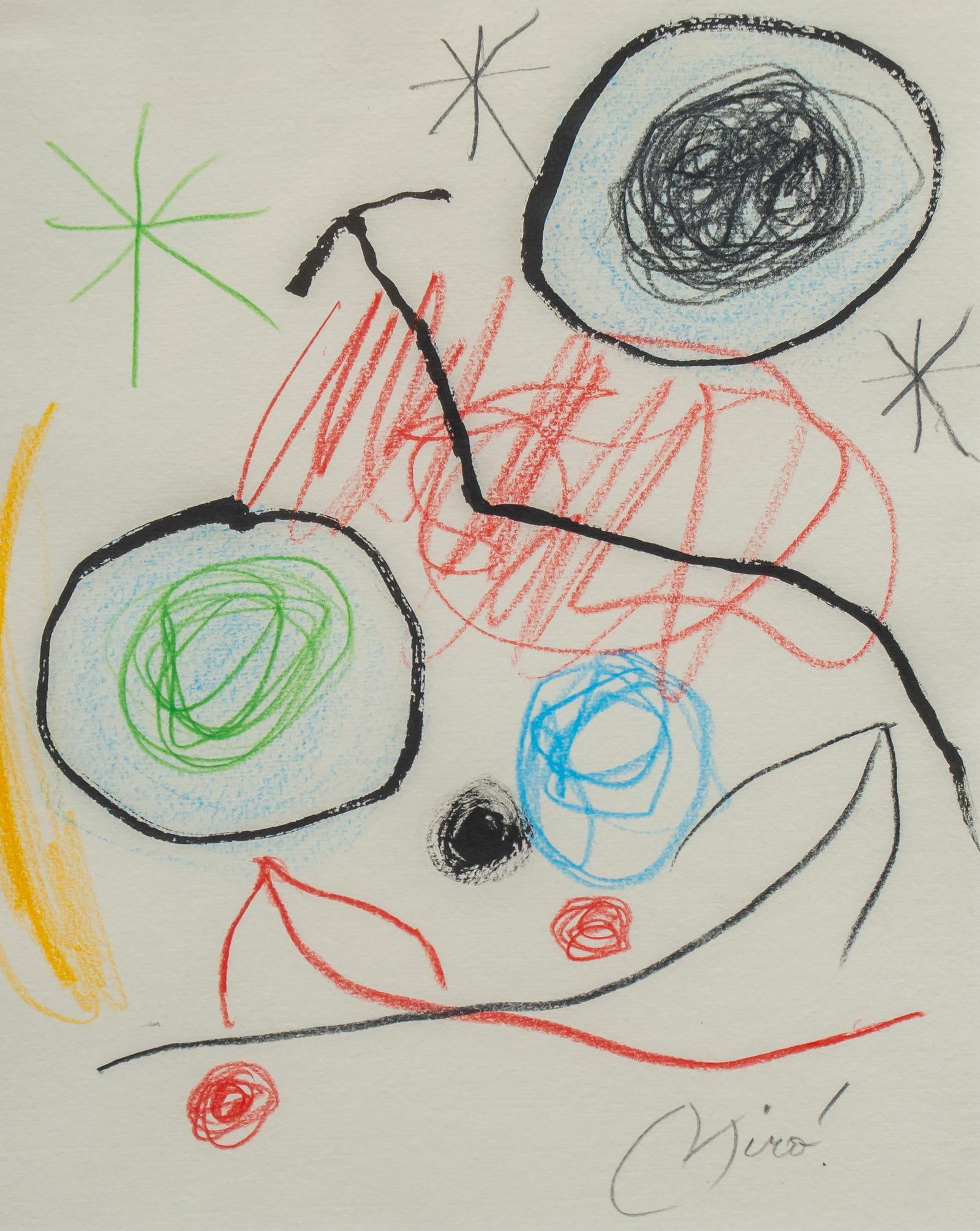 Joan Miro, Mixed Media Sketch (1 of 4)