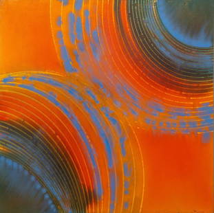 Ralph White, Orange Abstract: Ralph Ernest White, Jr. (Minnesota/Texas, 1921-2004), orange abstract, oil on canvas, not framed  size: 48 x 48 in.  Shipping available for this lot through our partner 4CL; please request a shipping