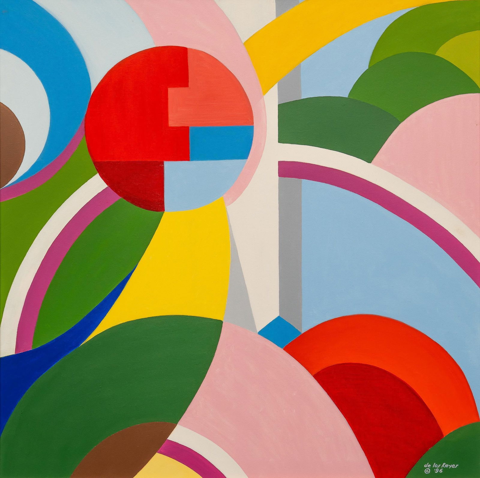 Signed de los Reyes, Colorful Abstract (1 of 4)