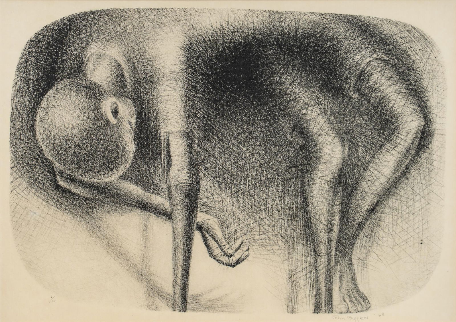 John Biggers, Sleeping Boy, 1968, ed. 6/10 (1 of 5)