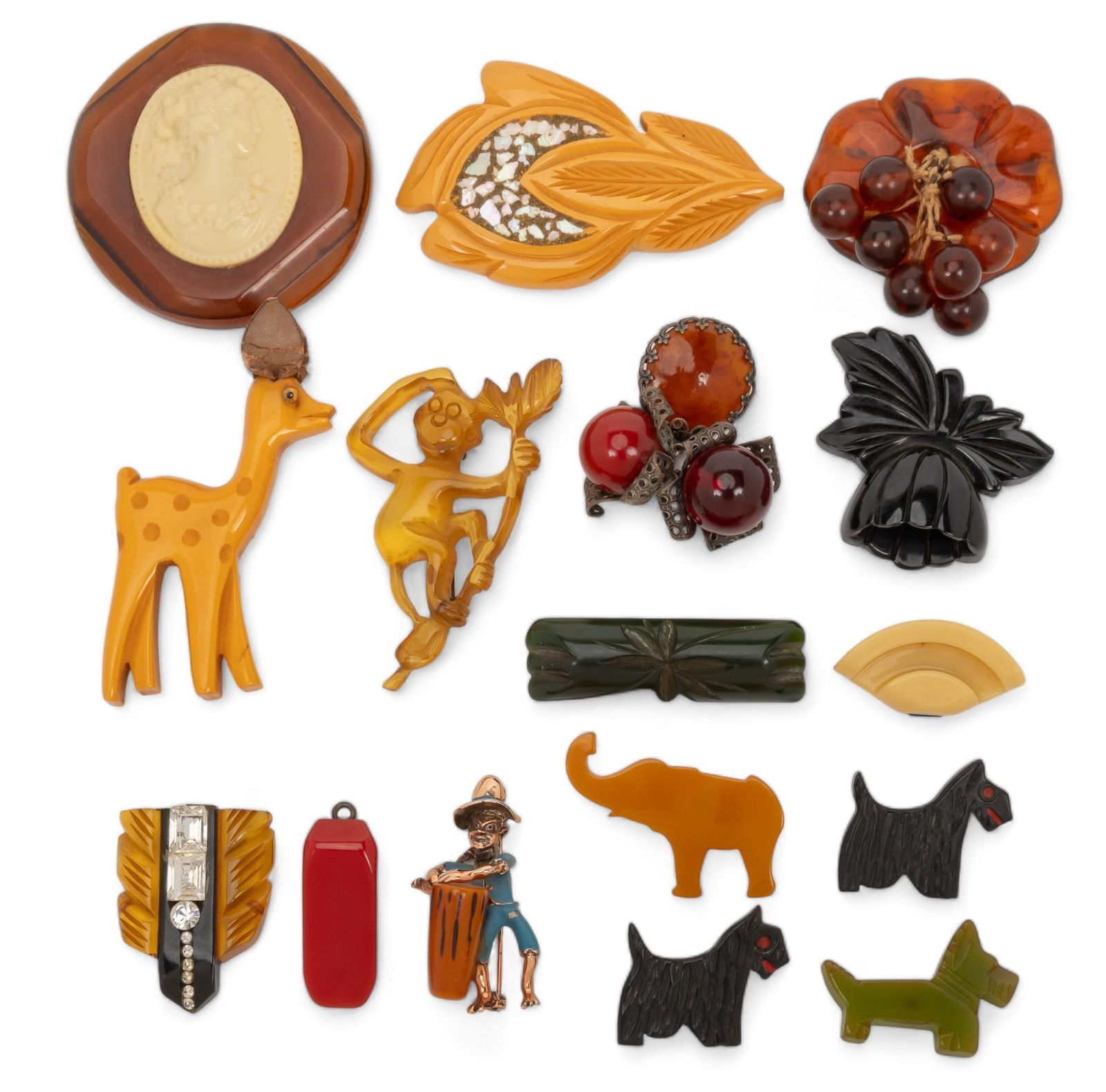 Collection of (10) Bakelite Brooches (1 of 5)