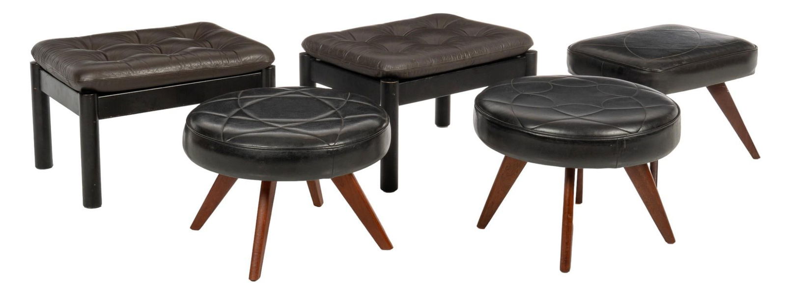 Set of (5) Danish Mid-Century Ottomans (1 of 7)