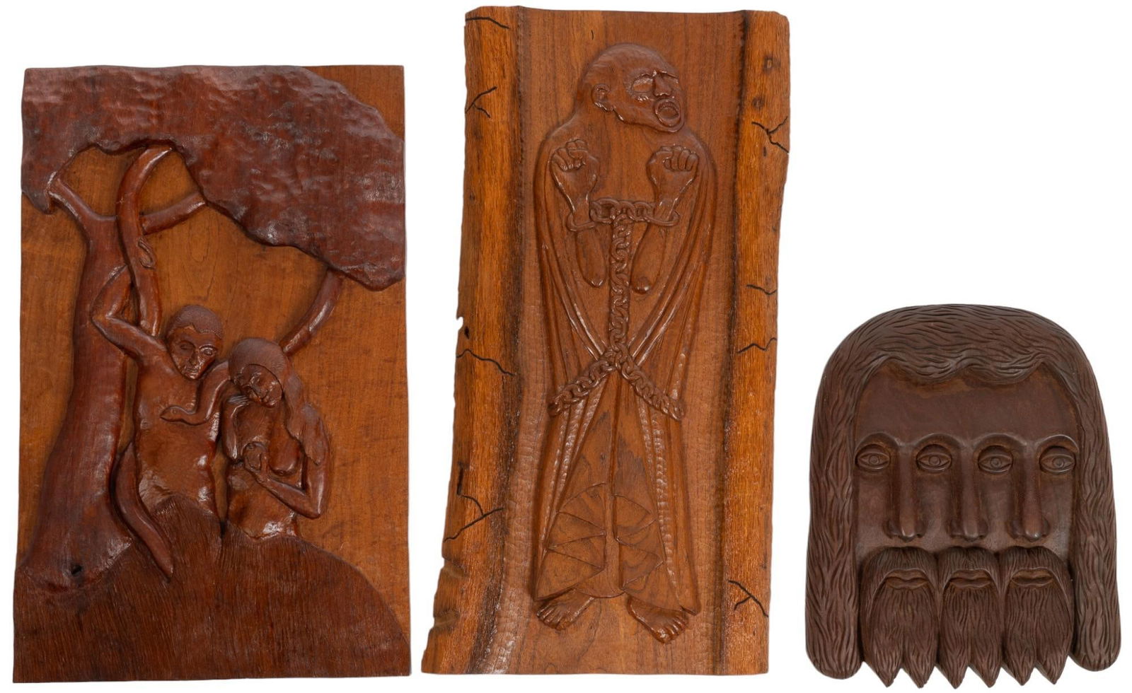 Joseph C. Rupp, Set of (3) Mid-Century Style Carved Wood Religious Folk Art (1 of 9)