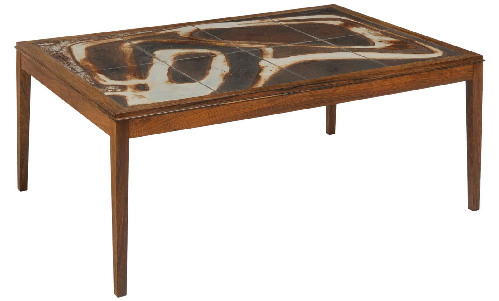 Danish Mid-Century Mahogany and Tile table (1 of 6)