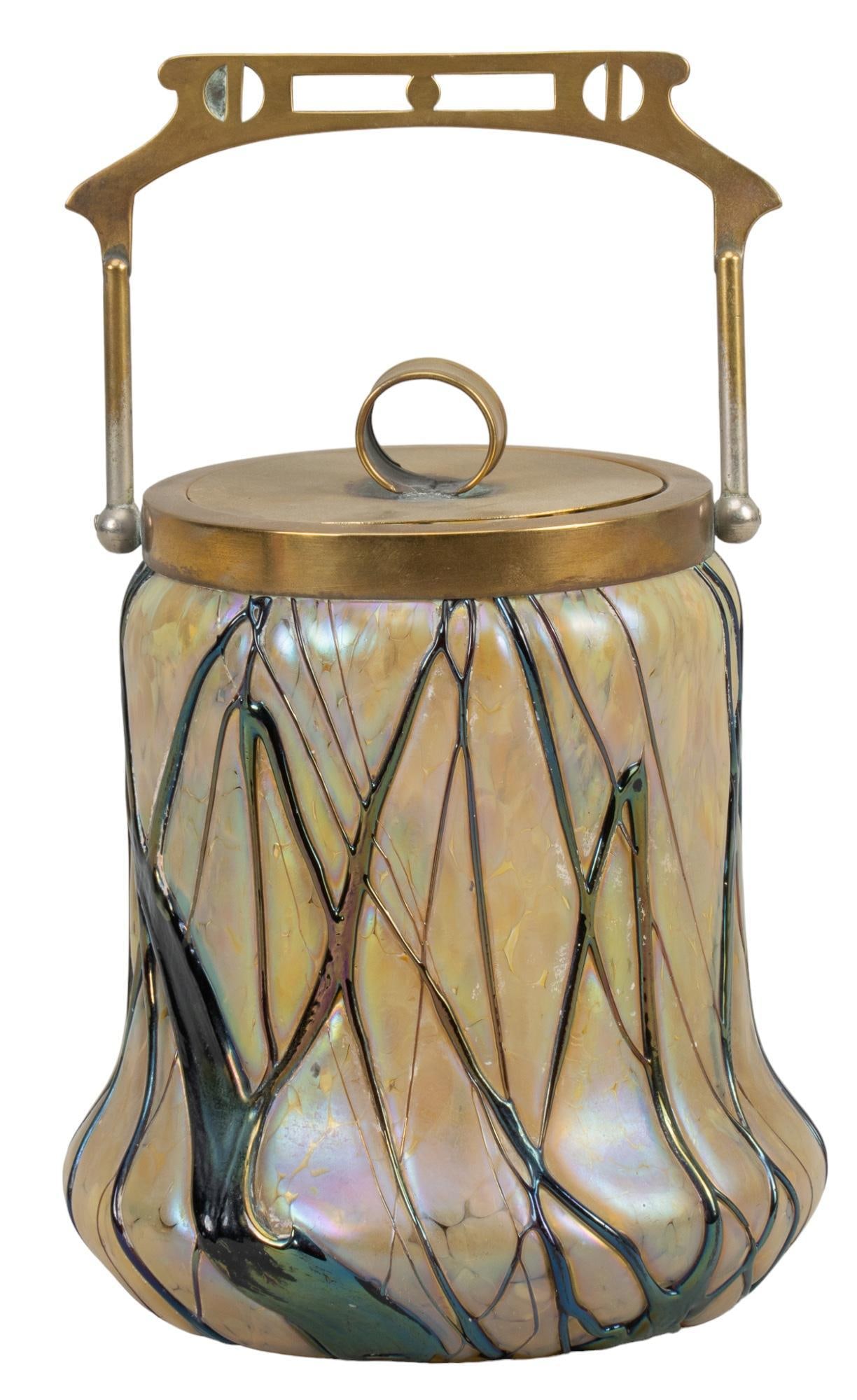 Art Nouveau Bohemian Art Glass Cracker Jar (1 of 7)
