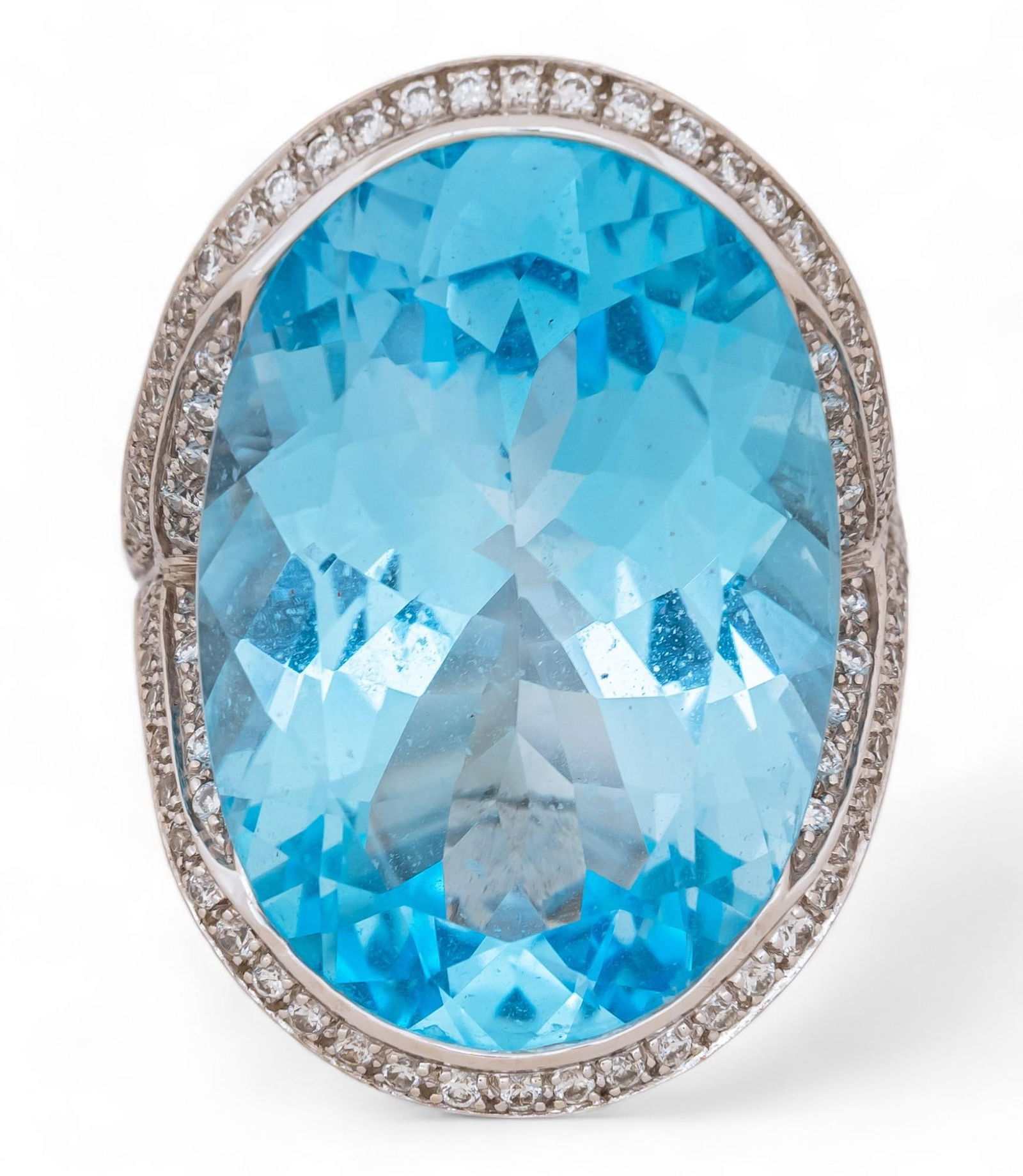 18K White Gold London BlueTopaz Diamond Ring (1 of 4)