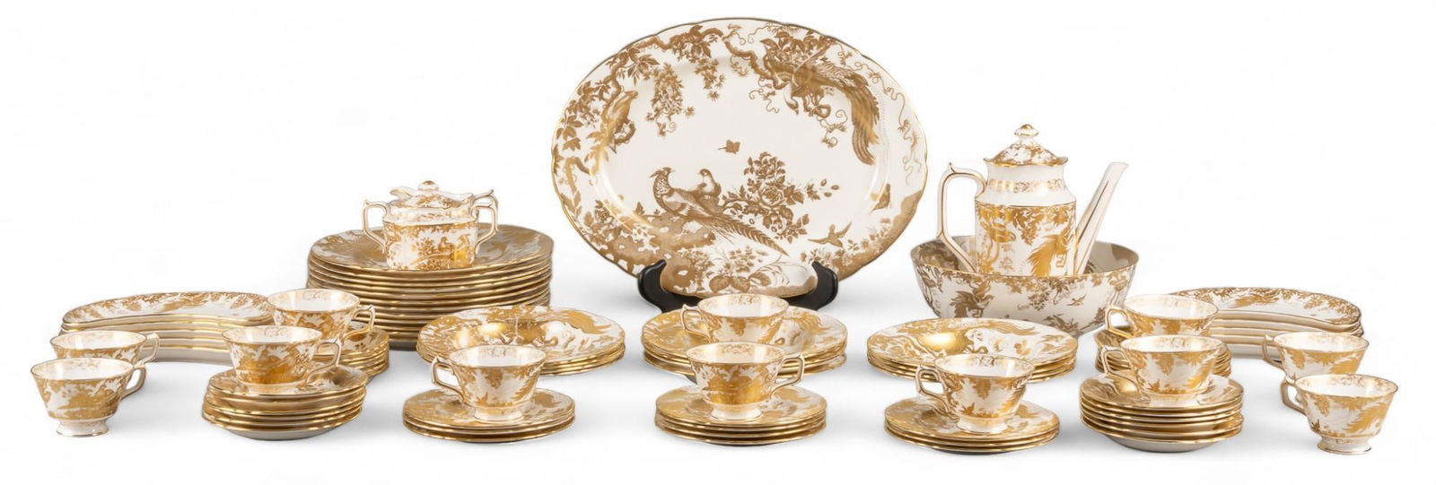 Royal Crown Derby (England) "Gold Aves" Service Set for 12 (1 of 11)