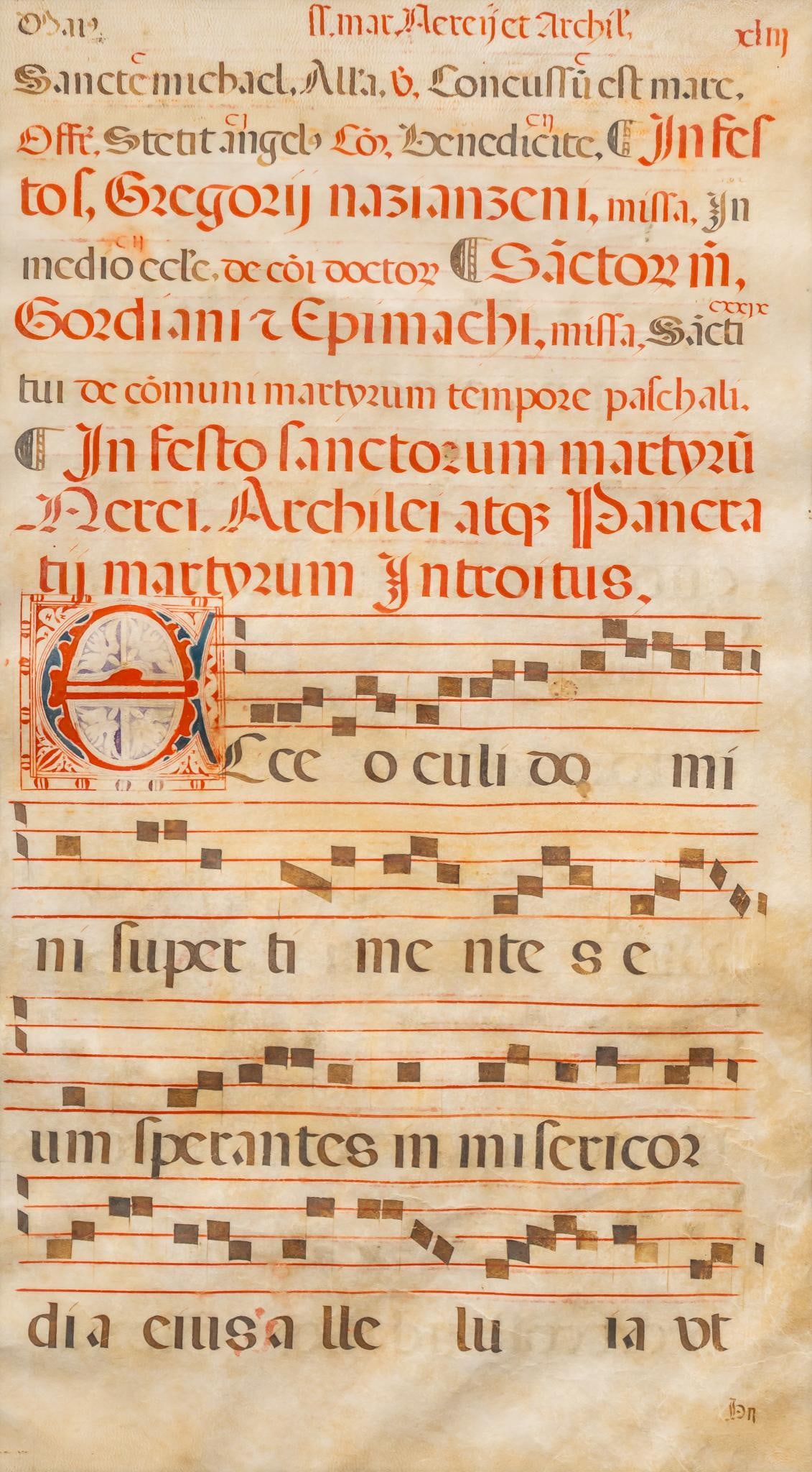 Medieval Vellum Latin Mass Sheet (1 of 4)