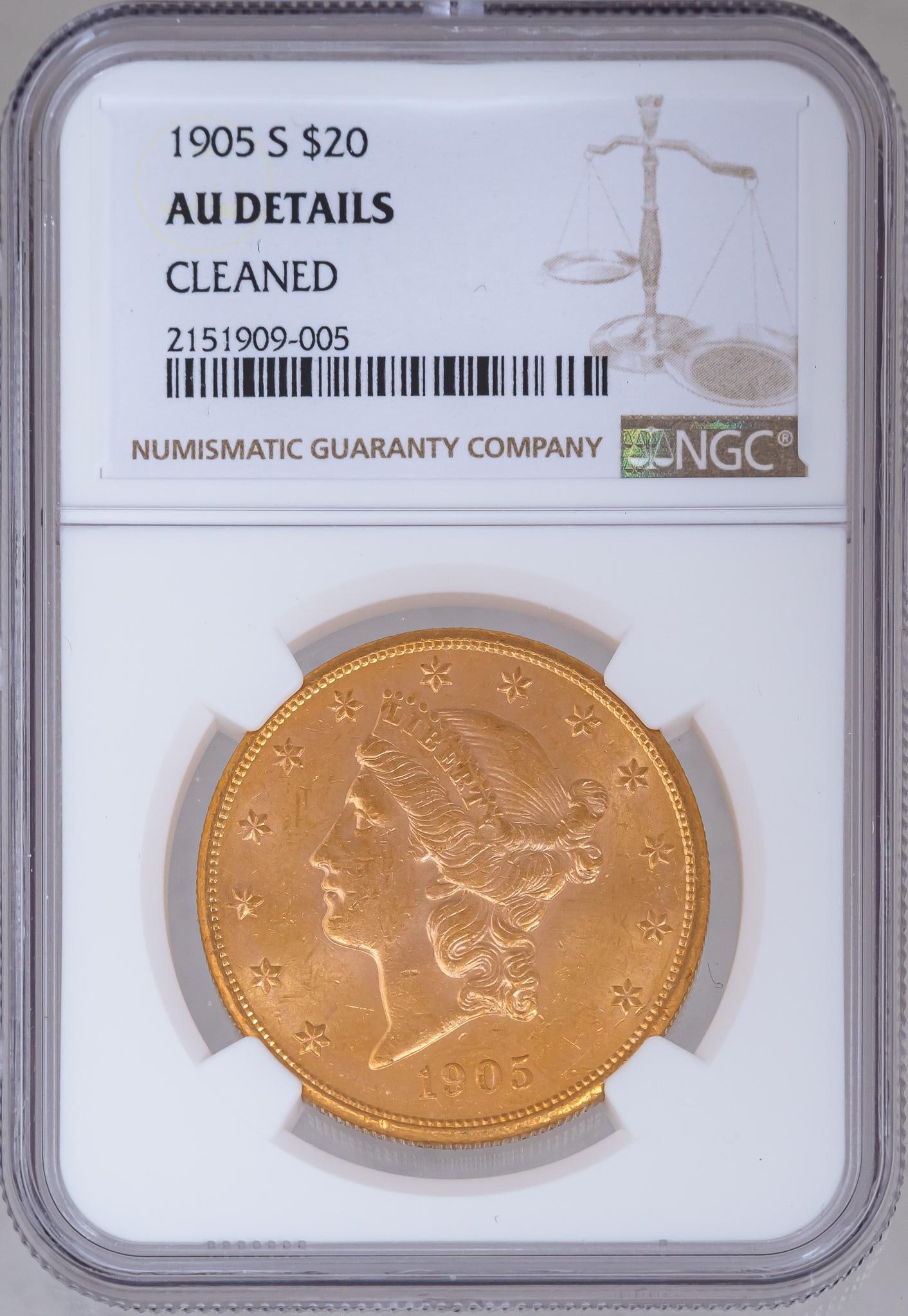 1905 $20 Liberty Head Double Eagle Coin (1 of 4)