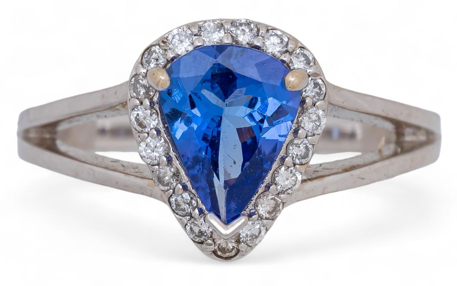 14K White Gold Tanzanite and Diamond Ring (1 of 4)