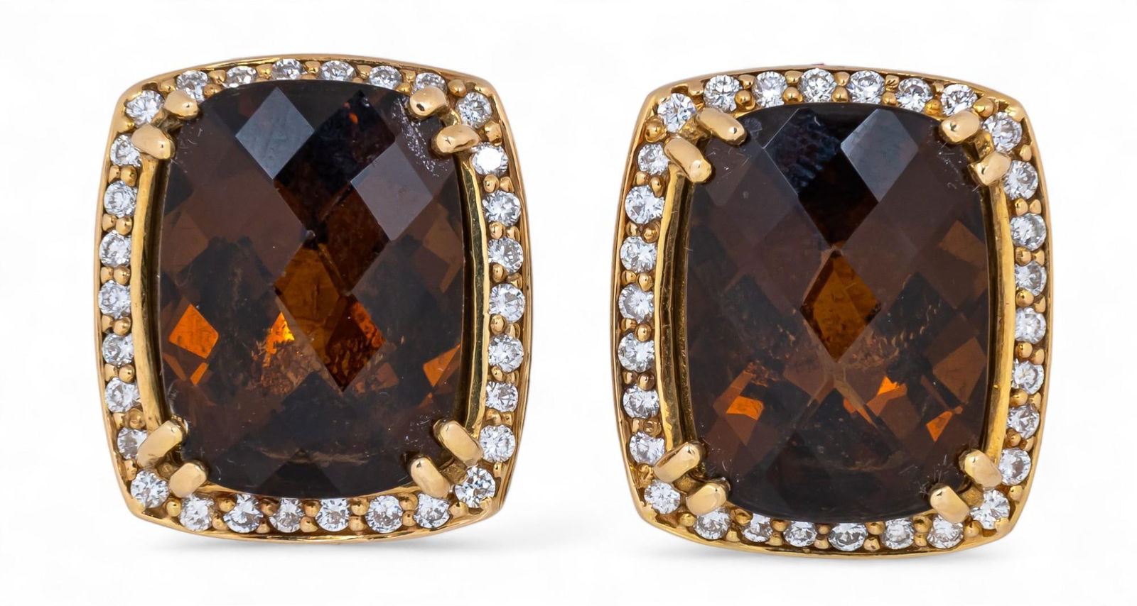 14K Gold Cognac Citrine and Diamond Earrings (1 of 5)