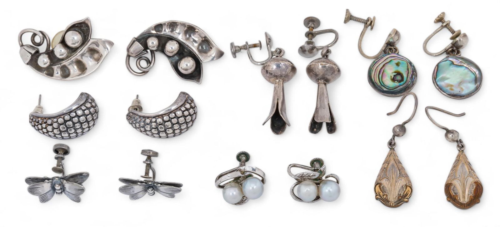 Collection  of (7) Vintage Sterling Silver Earrings (1 of 11)