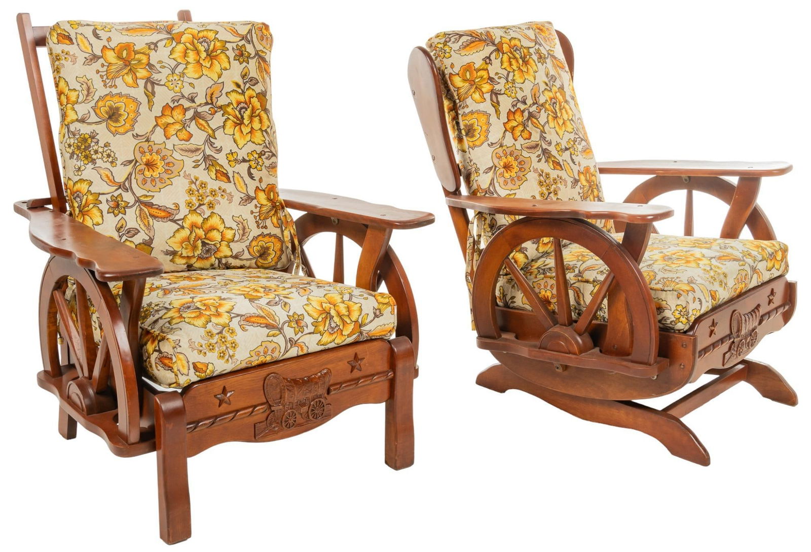 Pair of Wagon Wheel Rocking Chairs (1 of 7)