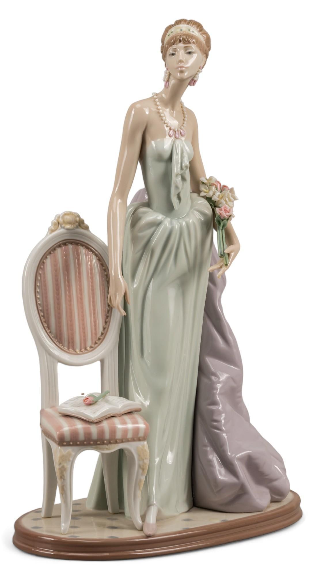 Lladro, "A Lady of Taste" Porcelain Figure: Lladaro, "A Lady of Taste" porcelain figure, marked "1495, B-9M" height 15 in. x width 10 in. x depth 5 in. Shipping available for this lot through our partner 4CL; please request a sh