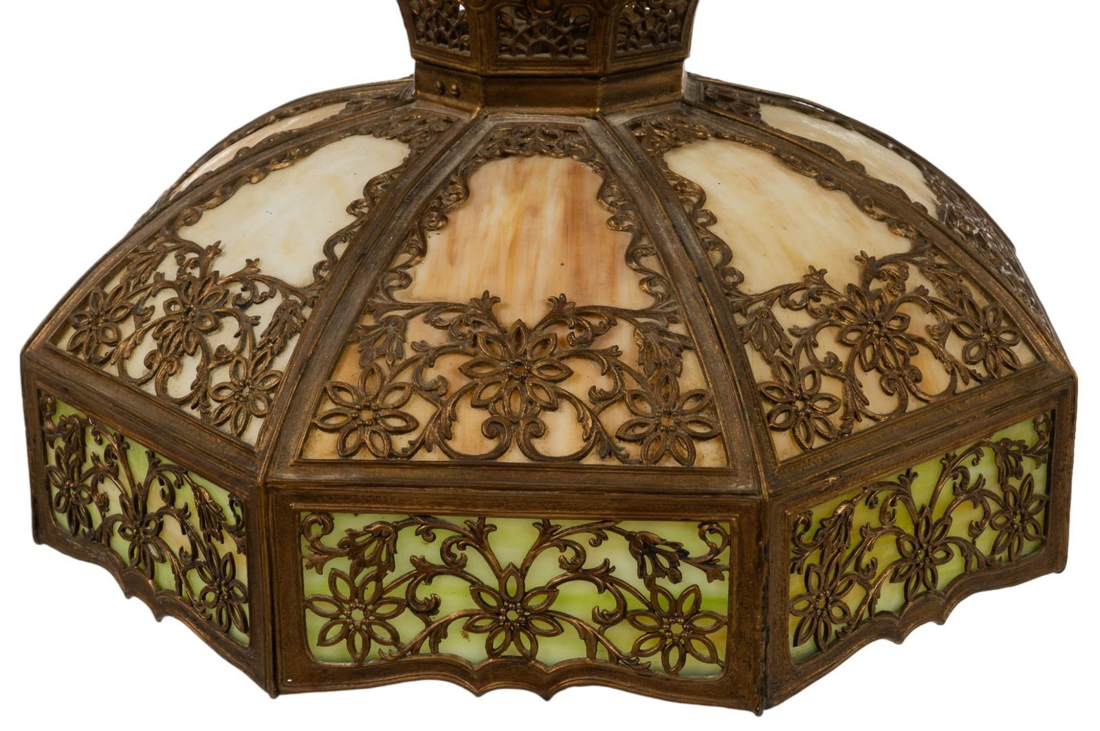 Antique Panel Glass Pendant Lamp (1 of 5)