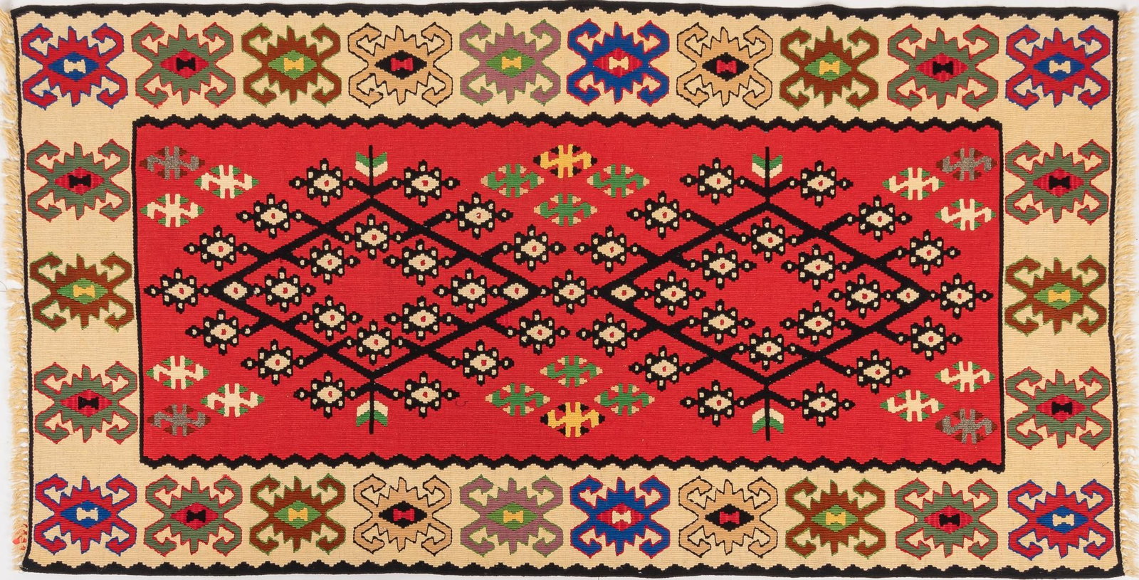 Handwoven Bosnian Style Kilim Rug,: Handwoven Bosnian style kilim rug 6ft. 10 in. x 4 ft. 1 in. Provenance: Property from the collection of a Houston, Texas gentleman Shipping available for this lot through our partner 4CL; please reque