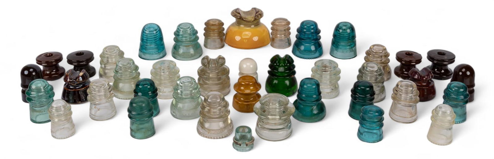 Collection of (38) Vintage Glass Telephone Insulators (1 of 14)