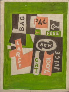 Copy of Stuart Davis, "Package Deal": Hand-painted copy of the Stuart Davis painting "Package Deal" which is currently housed in the Art Institute of Chicago; signed Ludwig, not framed size: 48 x 36 in. Provenance: Property of a