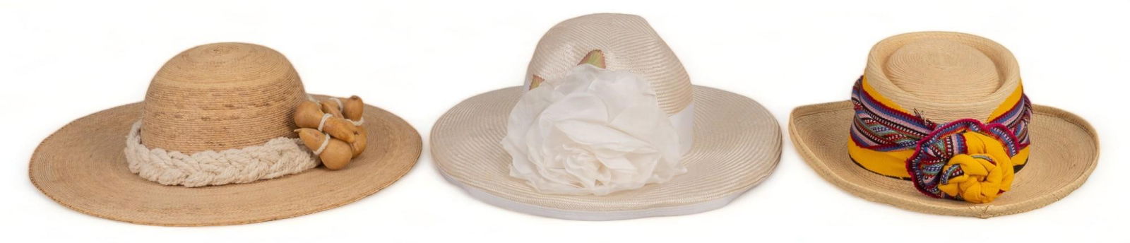 Set of (3) Vintage Hats: Set of three vintage hats from the collection of Vikki Car, includes a Palm Hats Factory size 54 hat, Liz Claiborne hat with fabric flower Provenance: Property from the personal collection of celebra