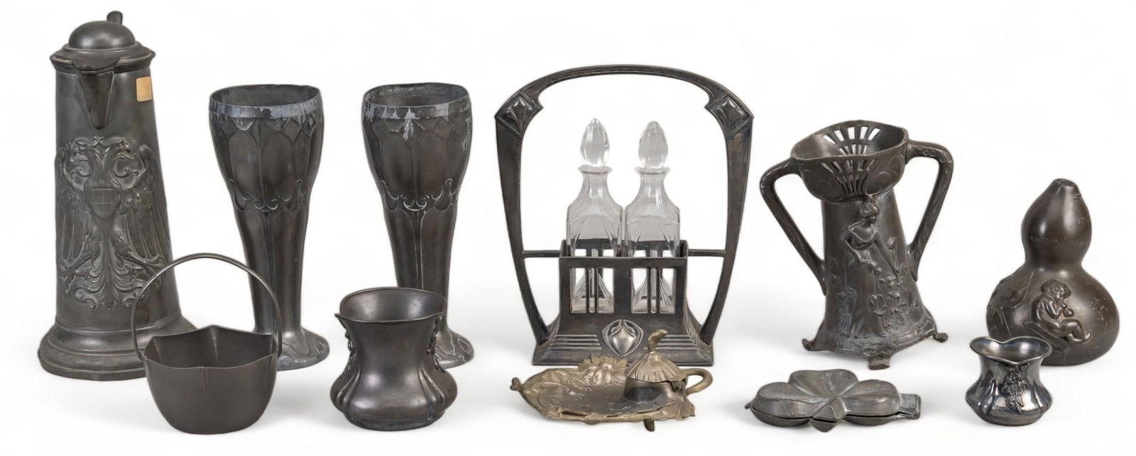 Collection of (11) Pewter and Silver Plate Home Goods (1 of 20)