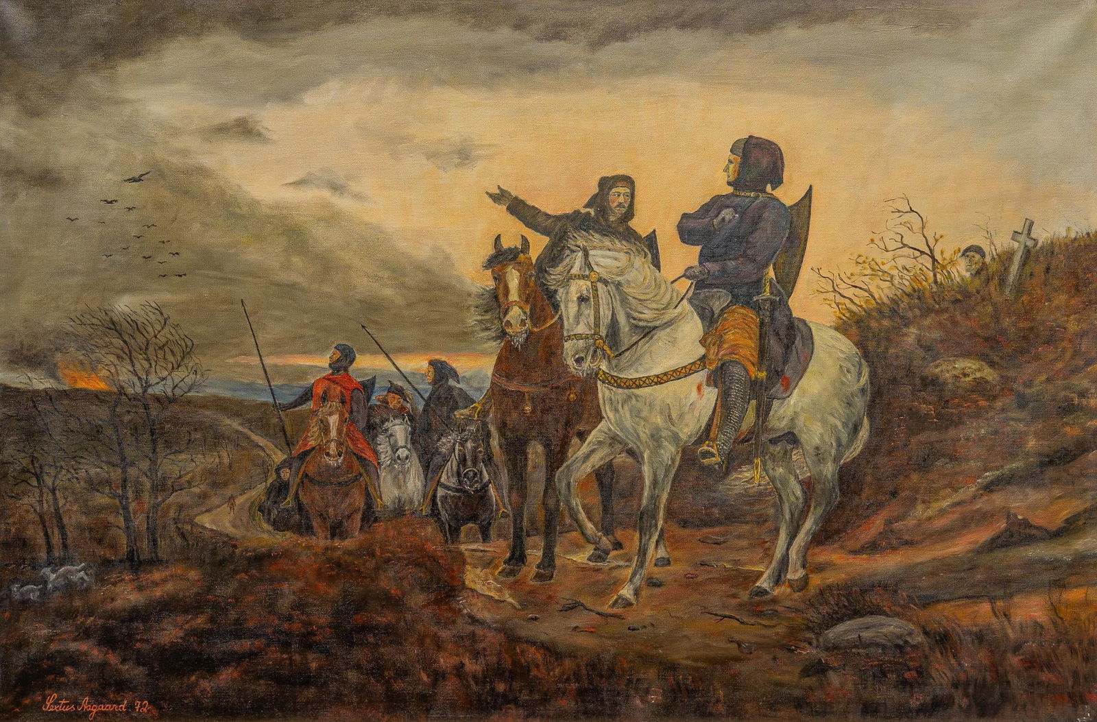 Sextus Aagaard, Danish Medieval Scene, 1972 (1 of 5)