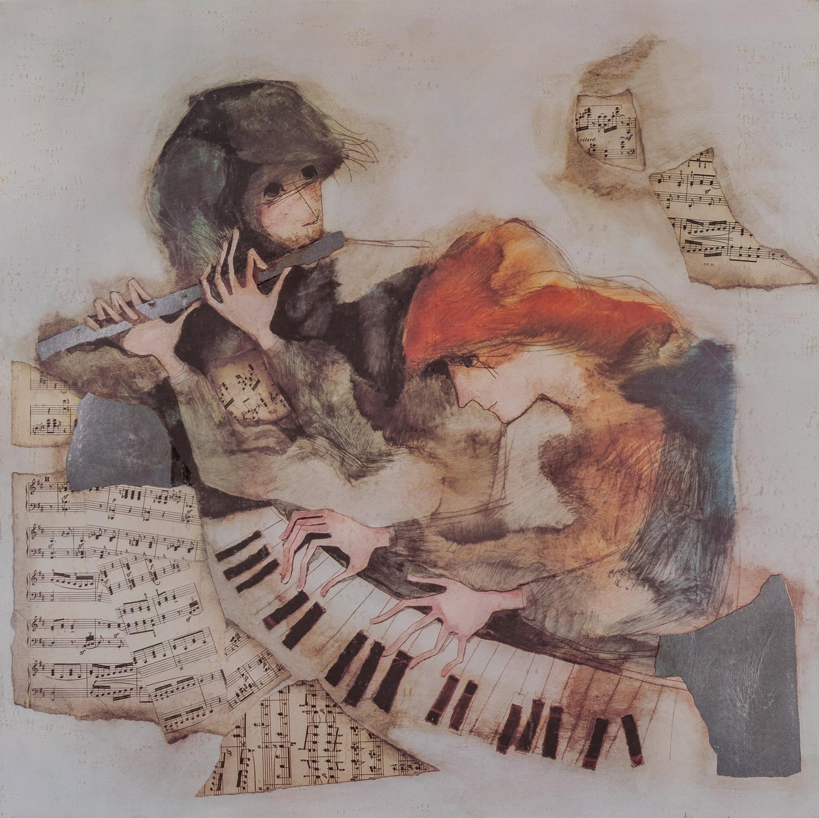 Rosina Wachtmeister, "Two Musicians": Rosina Wachtmeister (Austria, b. 1939), "Two Musicians", signed and numbered industrially produced print, ed. 353/2900 Provenance: Property from the personal collection of celebrated singer an