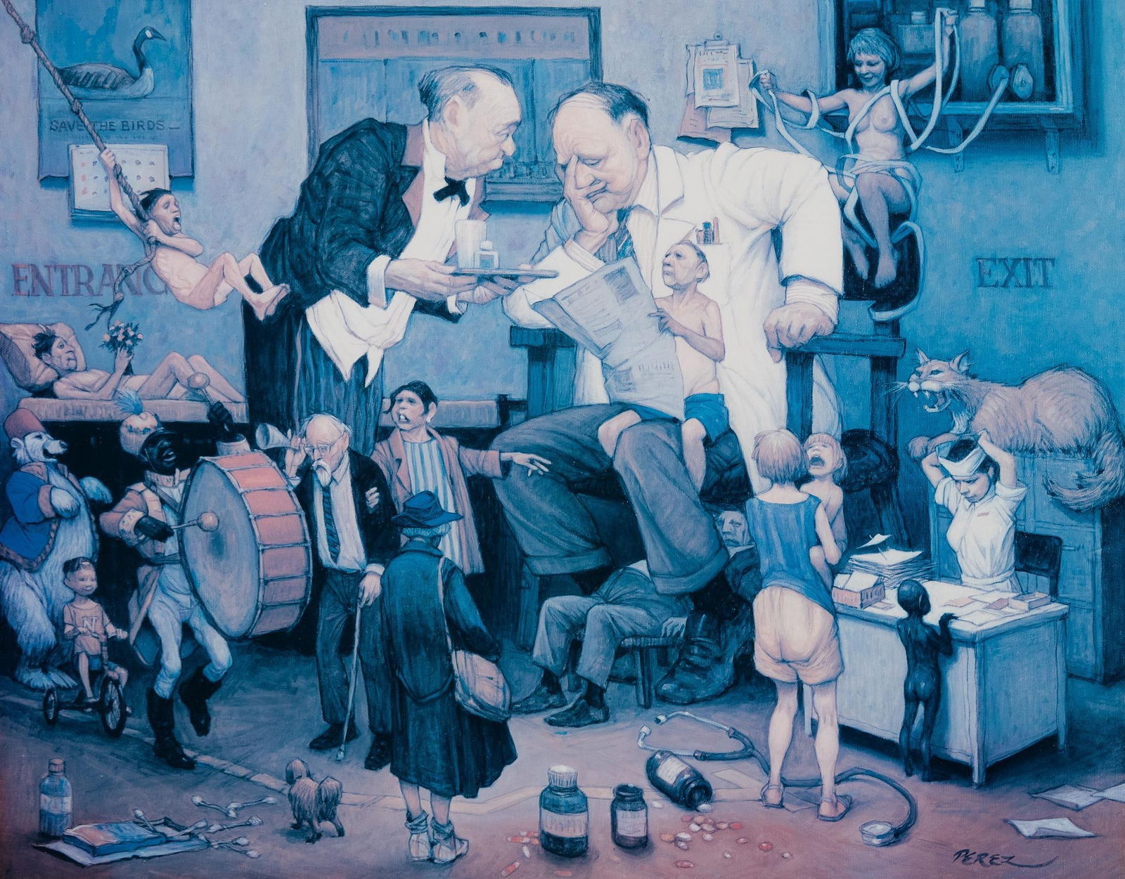 Signed Perez, "Family Practitioner" Lithograph (1 of 5)