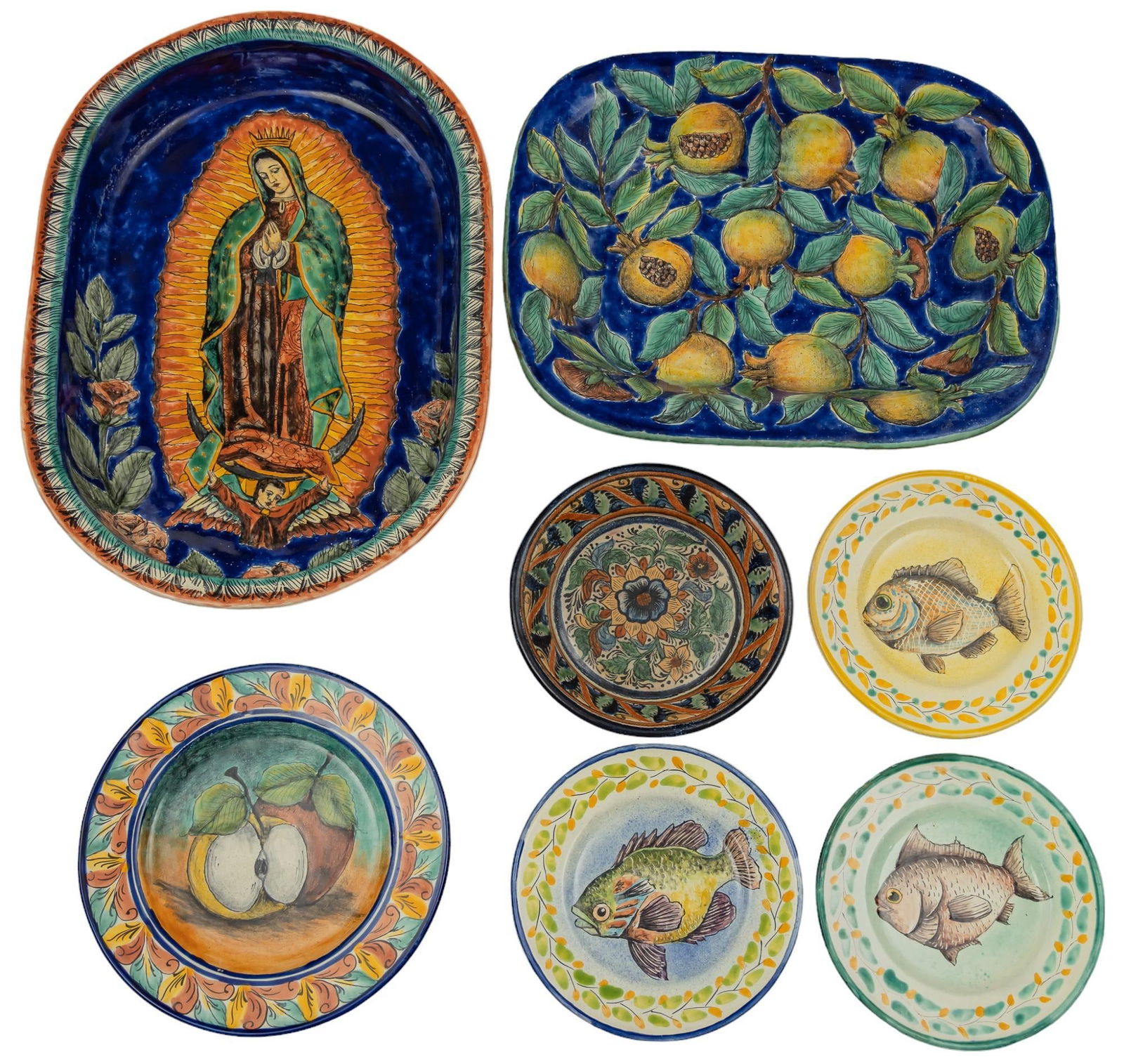 Set of (7) Mexican Majolica Chargers (1 of 16)
