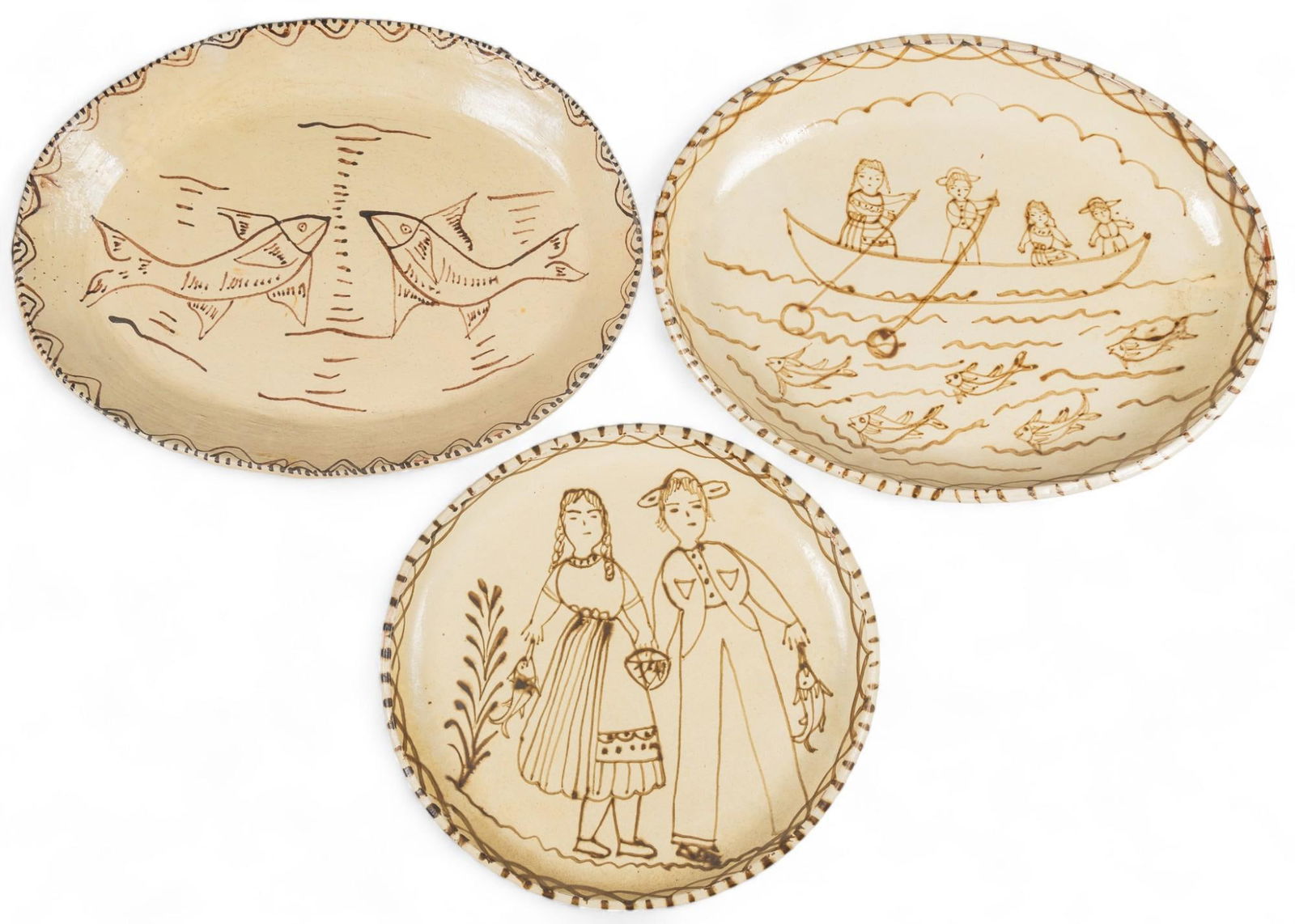 (3) Tzintzuntzan Ceramic Plates (1 of 9)