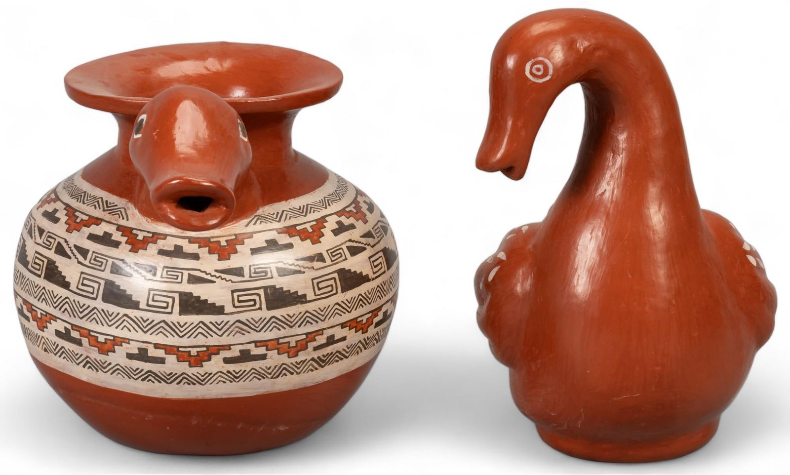 (2) Burnished Mexican Folk Art Vessels (1 of 9)
