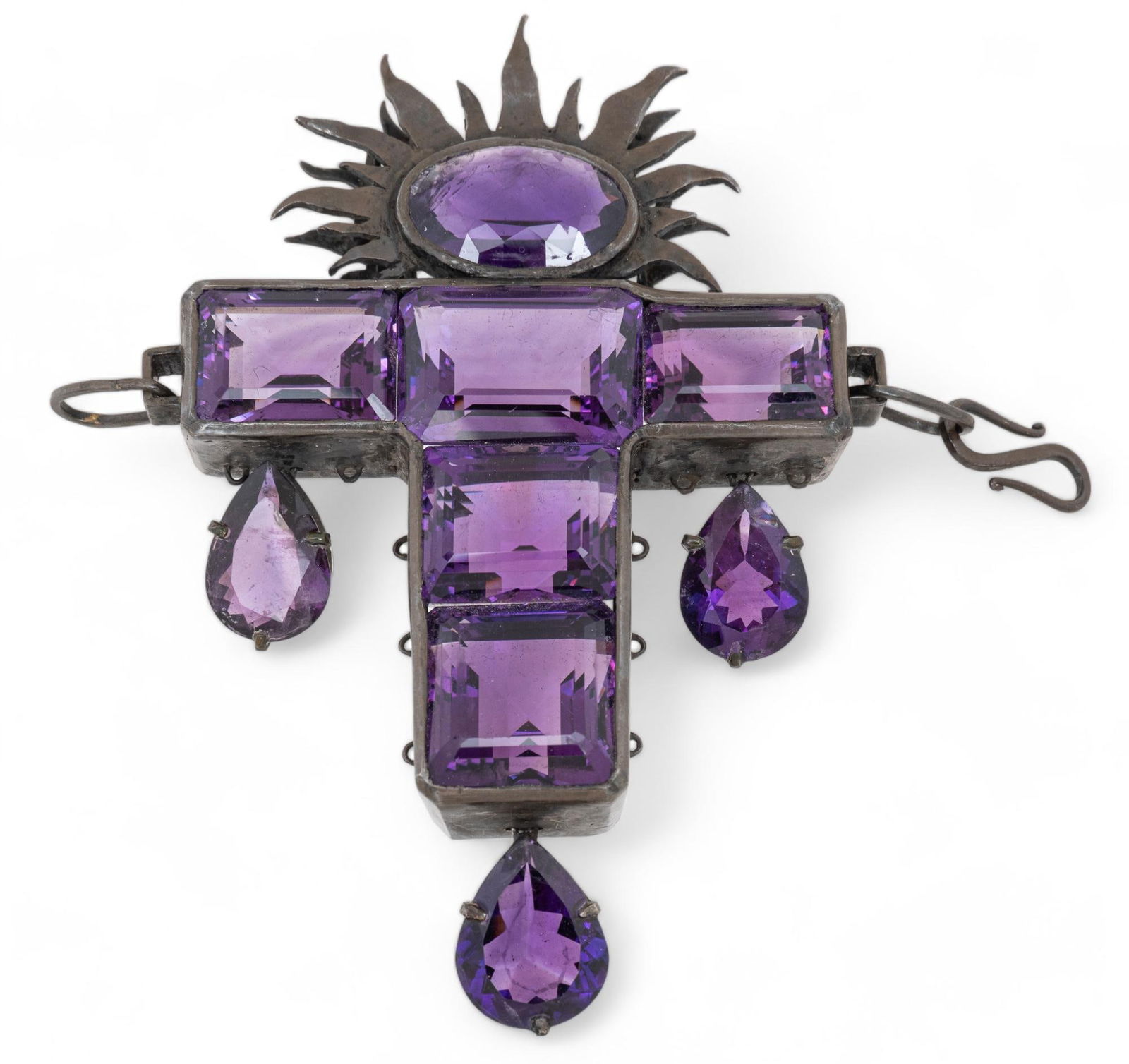 Inlaid Amethyst Cross Pendant (1 of 4)