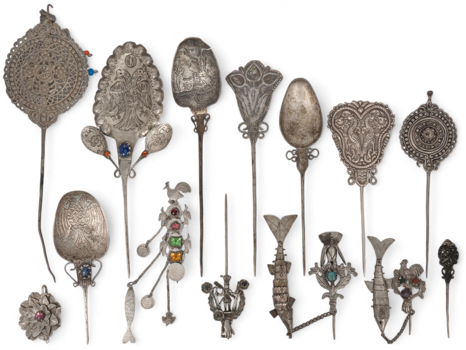 South American  Silver Tupu Shawl pins (1 of 15)