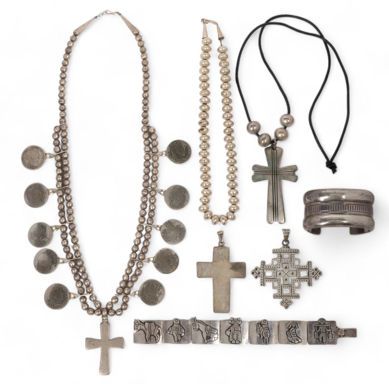 Collection of Vintage Mexican Sterling Silver Jewelry (1 of 16)