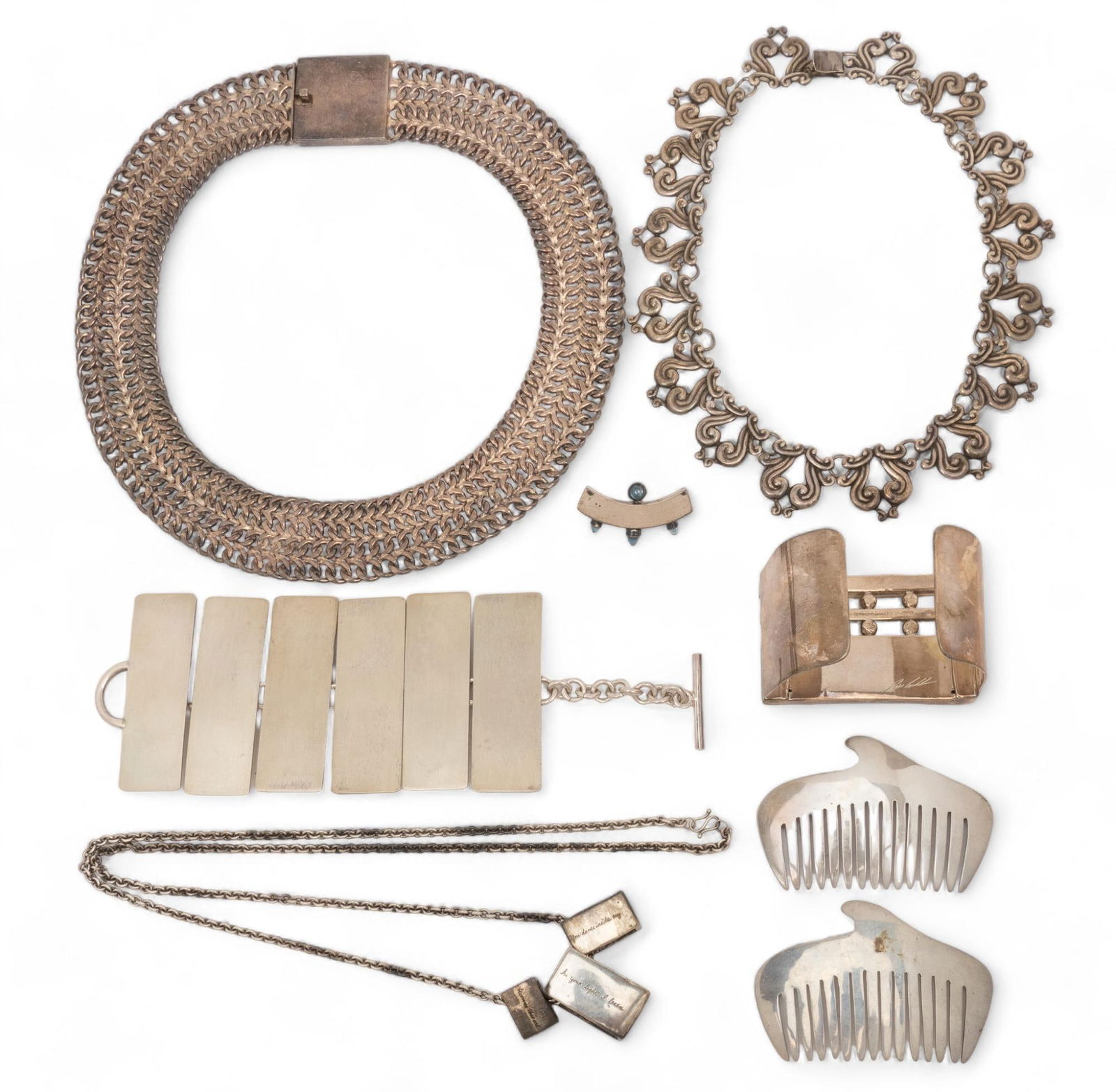 Collection of Mexican Sterling Silver Modernist Jewelry (1 of 14)