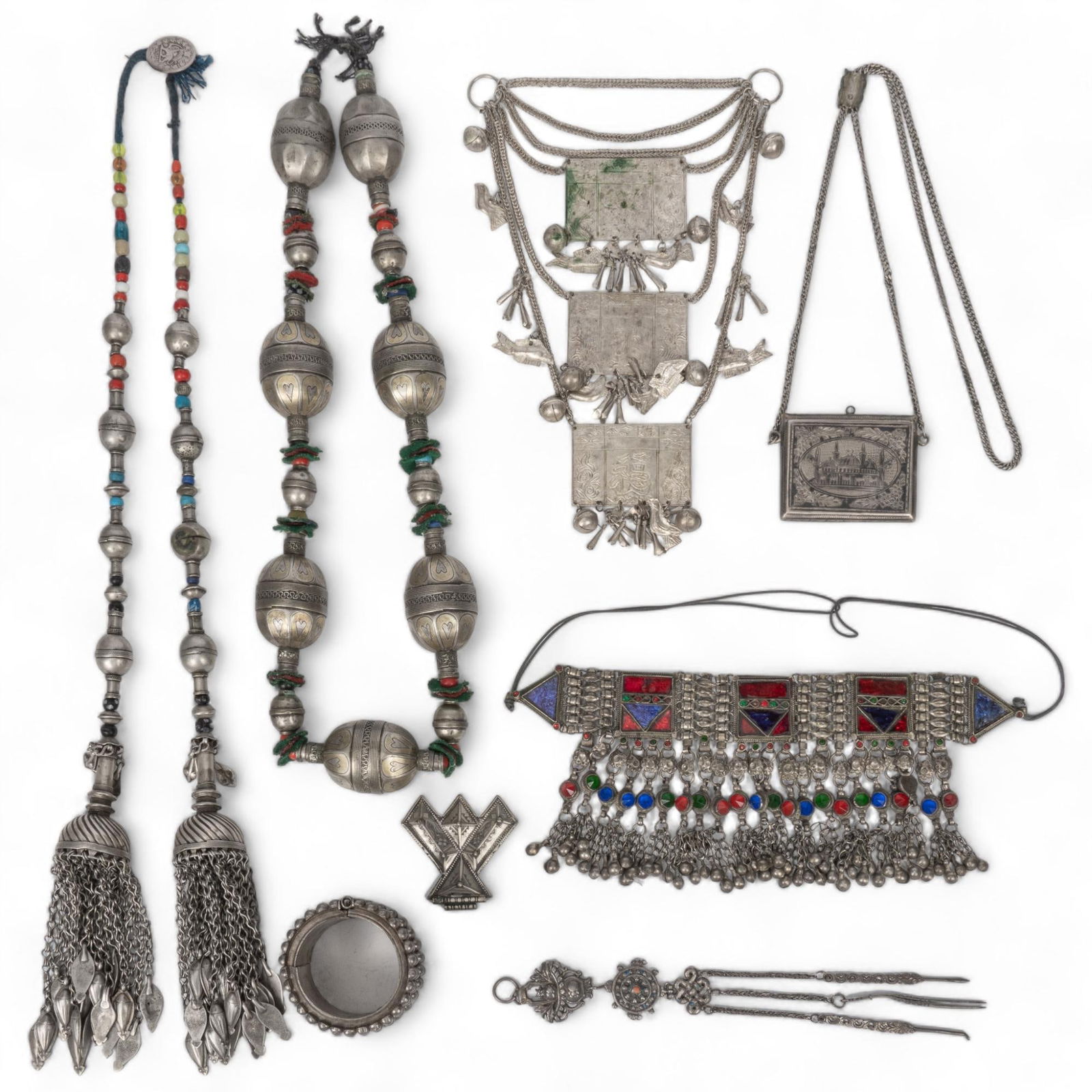 Turkoman and Afghani Silver Tribal Jewelry (1 of 13)