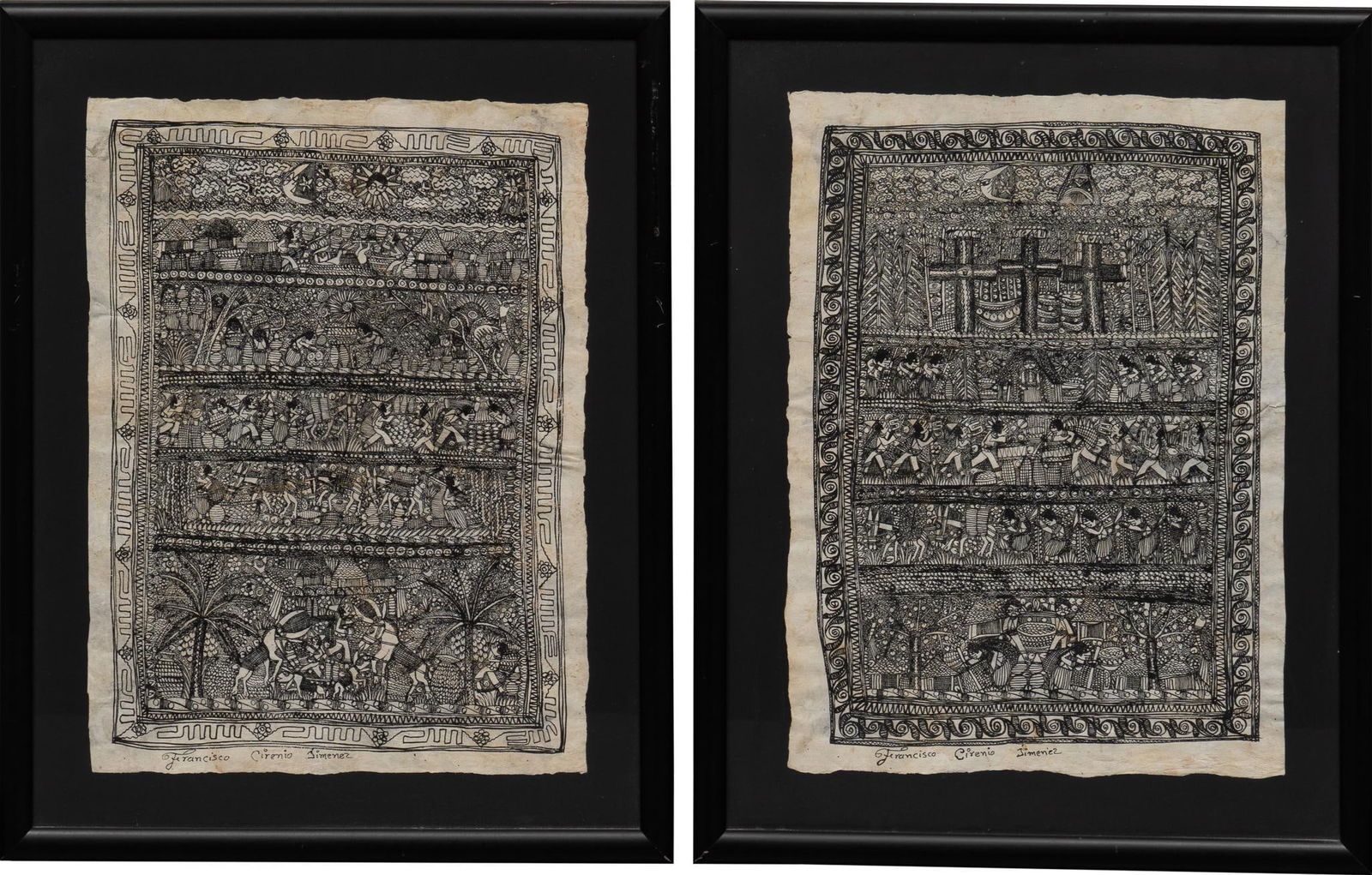 Francisco Cirenio Jimenez, (2) Papel Amate Drawings (1 of 6)