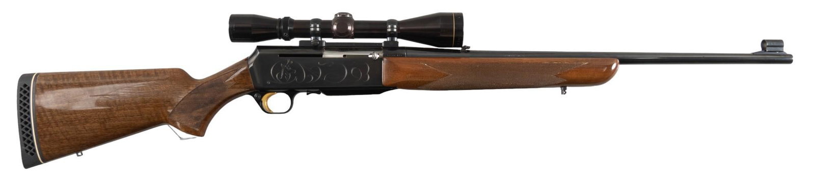 Belgian Browning BAR Sporting 30-06 Semi Auto Rifle: Serial: 31244 M74 Manufacturer: FN-Belgium / Browning Arms Co. (c. 1974) Model: BAR Sporting Caliber: 30-06 Barrel length: 22 in. OAL: 42.5 in. Condition: Very Good; wood stock & forend have light