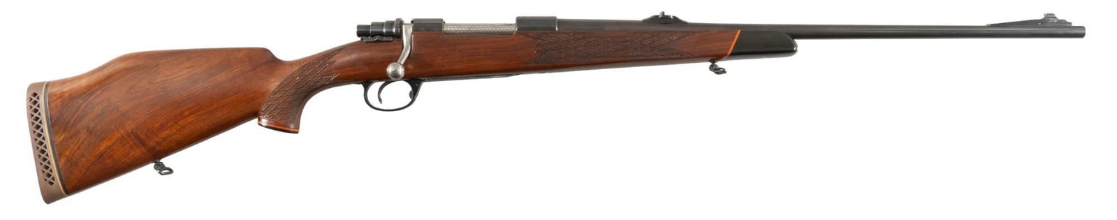 Husqvarna Series 3000 Crown Grade 7mm Rem. Rifle: Serial: 277662 Manufacturer: Husqvarna-Sweden (c. 1963) Model: Series 3000 Crown Grade Caliber: 7mm Remington Magnum Barrel length: 24 in. OAL: 45 in. Condition: Very Good; wood Monte Carlo stock has 