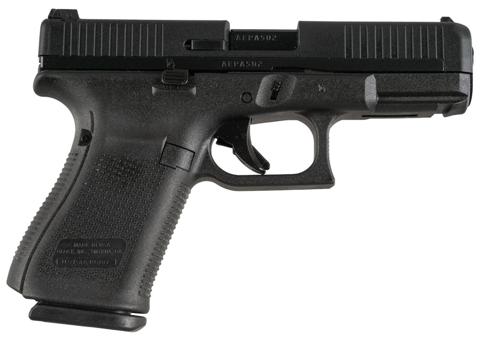 Like New Glock 44 22 LR Semi Auto Pistol: Serial: AEPA502 Manufacturer: Glock USA Model: 44 Caliber: 22 LR Barrel length: 3.625 in. OAL: 7.25 in. Condition: Excellent - Like New; very light handling marks; bore is excellent & bright w/ st