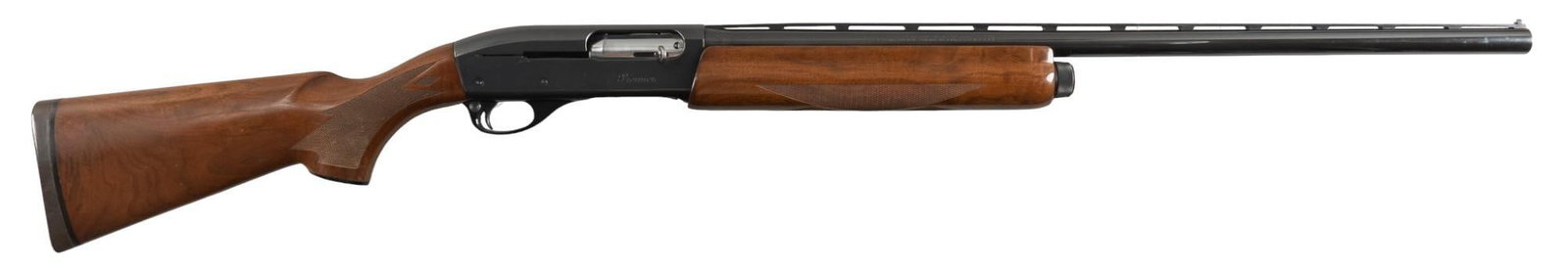 Remington 11-87 Premier 12 Gauge Semi Auto Shotgun: Serial: PC039381 Manufacturer: Remington Arms Co. Inc. (c. Oct. 1987) Model: 11-87 Premier Caliber: 12 Gauge (mod. choke) Barrel length: 28 in. (3 in. chamber) OAL: 48 in. Condition: Very Good; wood s