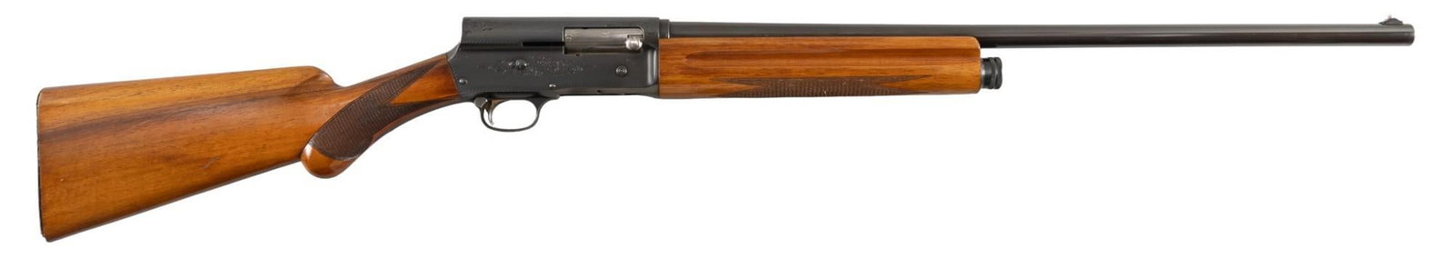 FN Browning Auto 5 Sweet Sixteen 16 Gauge Shotgun: Serial: A7012 Manufacturer: FN-Belgium / Browning Arms Co. Model: Auto 5 Sweet Sixteen Caliber: 16 Gauge (2.75 in. chamber) Barrel length: 25.5 in. OAL: 45.25 in. Condition: Very Good; wood stock has 