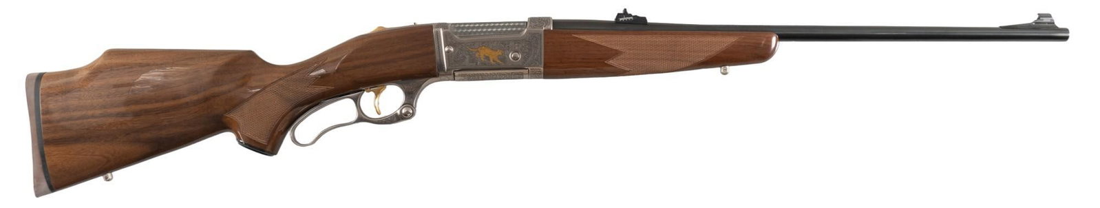 Rare Cased Savage 99CE Centennial Edition Rifle #867: Serial: AS0867 Manufacturer: Savage Arms Inc. (c. 1997) Model: 99CE Centennial Edition (#867 of 1,000) Caliber: 300 Savage Barrel length: 21 in. OAL: 42 in. (case: 47 x 11.5 x 4.5 in.) Condition: Exce