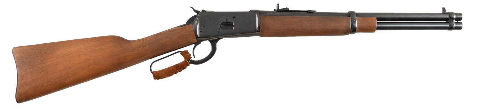 Rossi Model R92 45 Colt Lever Action Carbine: Serial: 5GZ133319 Manufacturer: Taurus-Brazil / Braztech Rossi Model: R92 Caliber: 45 Colt Barrel length: 16 in. OAL: 33.75 in. Condition: Very Good; wood stock has light handling marks; barrel & 
