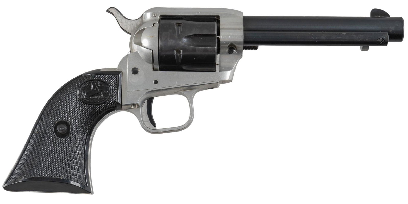 Colt Frontier Scout SAA 22 LR Revolver: Serial: 28602F Manufacturer: Colt's PT. F.A. Mfg. Co. (c. 1958) Model: Frontier Scout SAA Caliber: 22 LR Barrel length: 4.75 in. OAL: 10 in. Condition: Very Good; plastic grips have very light han
