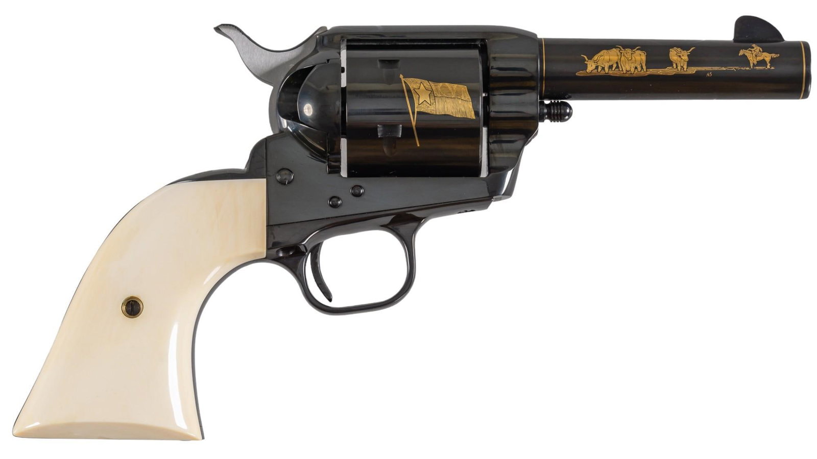 Excellent Colt SAA Texas Sesquicentennial Commemorative Revolver W/ Case: Serial: TX0723 Manufacturer: Colt's PT. F.A. Mfg. Co. (c. 1985) Model: SAA (Sheriffs Model) Texas Sesquicentennial Edition (1 of 1,000) Caliber: 45 Colt Barrel length: 4 in. OAL: 9.5 in. (case: 14