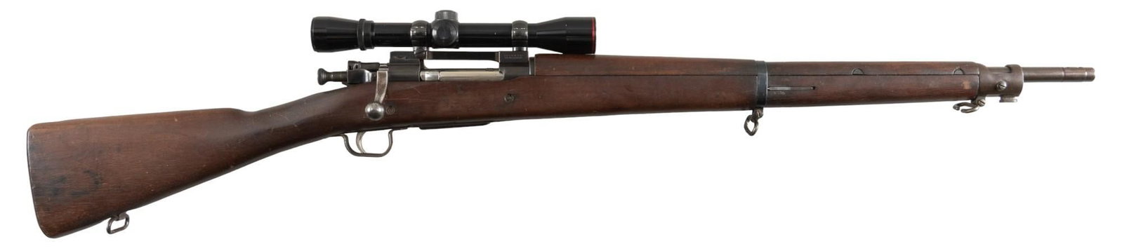 WWII Smith-Corona M1903-A3 30-06 Bolt Action Rifle: Serial: 4717395 Manufacturer: Smith Corona (c. June 1943) Model: 1903-A3 Caliber: 30-06 Barrel length: 24 in. OAL: 44 in. Condition: Good; wood stock has moderate handling marks & patina; barrel a