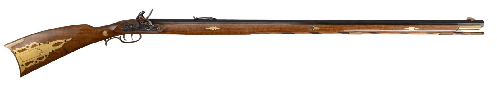 Spanish Traditions Pennsylvania 50 Cal. Flintlock Rifle: Serial: 14-13-020029-95 Manufacturer: Spain / Traditions Deep River, CT Model: Pennsylvania Caliber: 50 Cal. (1:66") Barrel length: 39.5 in. OAL: 56.5 in. Condition: Good; wood stock has light han