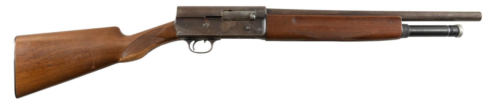 Remington Model 11 Autoloader 12 Gauge Shtogun: Serial: 66390 Manufacturer: Remington Arms Co. Inc. Model: 11 Autoloader Caliber: 12 Gauge Barrel length: 19 in. OAL: 38.5 in. Condition: Fair; wood stock & forend have moderate wear & pistol 