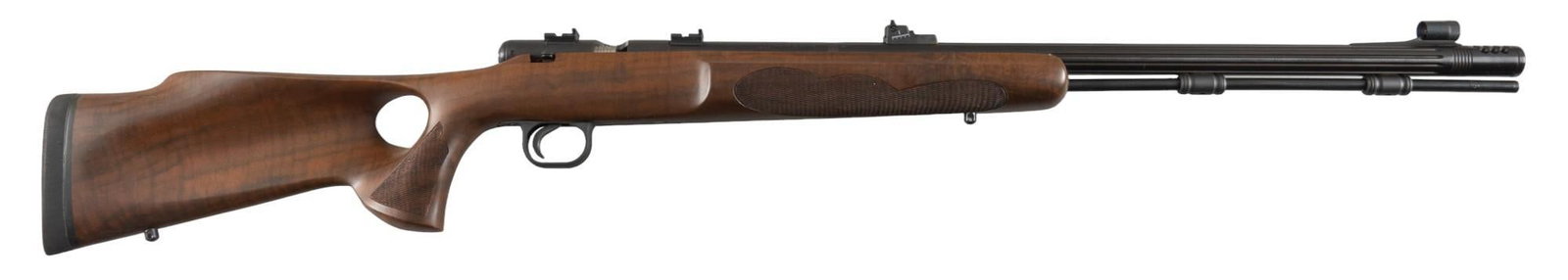 Gonic Arms Model 93 50 Cal. In-line Rifle: Serial: 0004790 Manufacturer: Gonic Arms Model: 93 Caliber: 50 Cal. Barrel length: 24 in. OAL: 43 in. Condition: Very Good; wood stock has light handling marks; barrel & receiver have light handling m